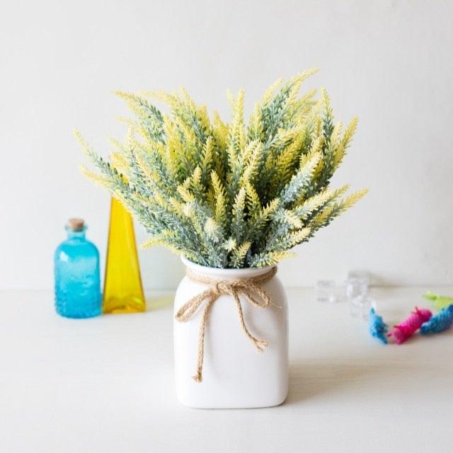 1 Bundle Artificial Lavender Fake Flowers Wedding Bouquet Home Kitchen Office Table Centerpieces Arrangements Decor