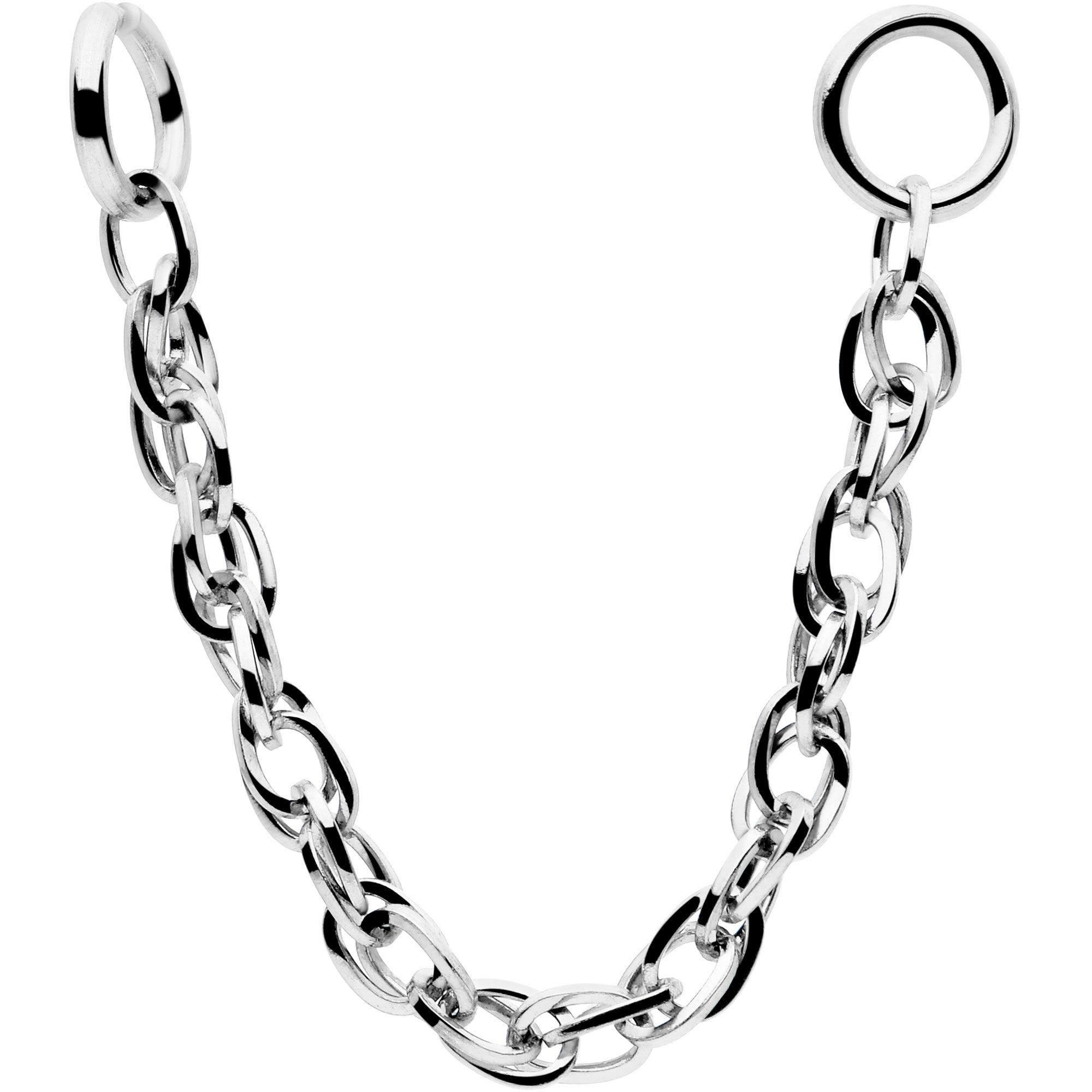 1 1/4 Flat Back Earring Removable Connector Chain Links